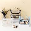 Transparent Mesh Cosmetic Bag Women Makeup Bag Double Zipper PVC Waterproof Makeup Pouch Toilet Wash Bag Large Tote Handbag