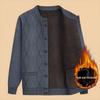 Мужской утолщенный вязаный кардиган - Теплый свитер с бархатной подкладкой для среднего и пожилого возраста, идеально подходит для осени и зимы.