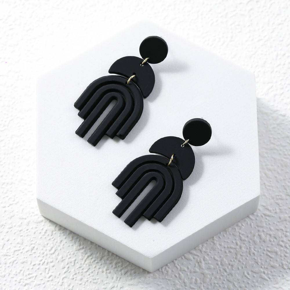 Акриловые Геометрические Стильные Подвесные Серьги Для Женщин Асимметричная Зимняя Мода