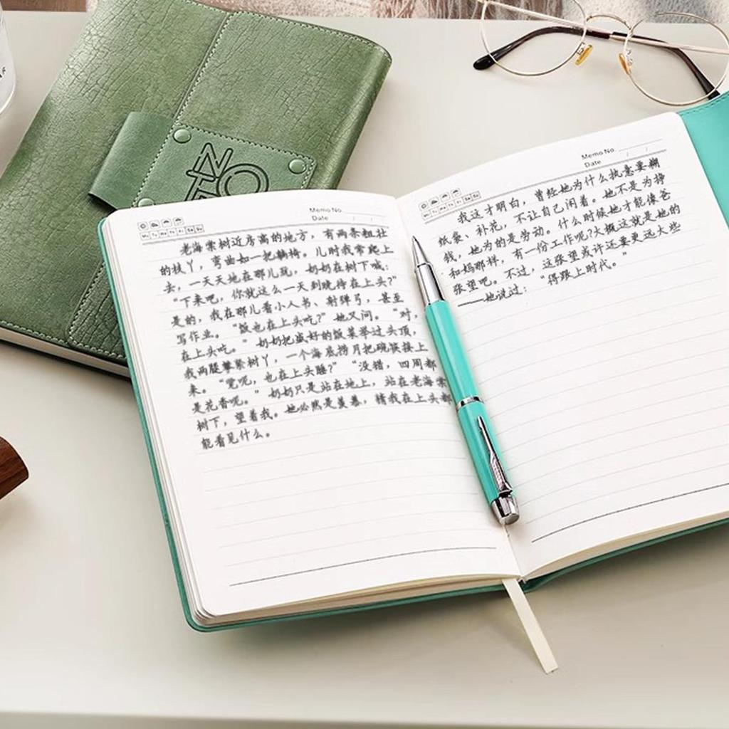 A5 Leather Student Subject Notebook, Thick Diary, Buckle Work Notebook, Business Meeting Record Book, Excerpt Book, Lined Pages, Travel Diary