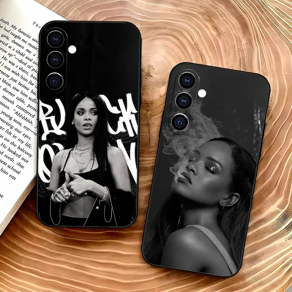 Singer R-Rihanna Phone Case For Samsung Galaxy A73,A72,A71,A70,A53,A52,A51,Soft Silicone Black Cover