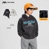 Boys' Fleece-Lined Hooded Sweatshirt - Winter 2025 Style, Thickened for Medium and Large Children