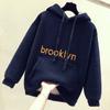 Autumn and Winter Women's Thick Sweatshirt Loose Fleece Top Pocket Casual Pullover