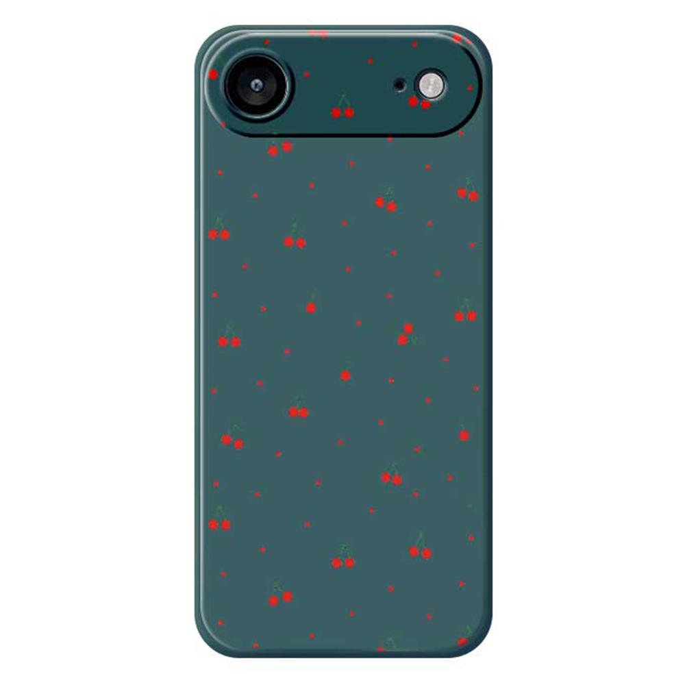 For iPhone 17 Air Case Red Cherry Pattern Printing Straight Edge TPU Phone Back Cover