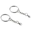 Серебряная цепочка для рукоделия 25 мм, комплект ключей, брелок для ключей, кольцо для ключей, принадлежности для изготовления ювелирных изделий