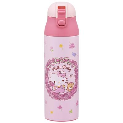 Skater 500ml Stainless Steel Mug Bottle with Hot and Cold Hello Kitty and Sanrio Flower Wreath Insulation, Design, SDPC5-A