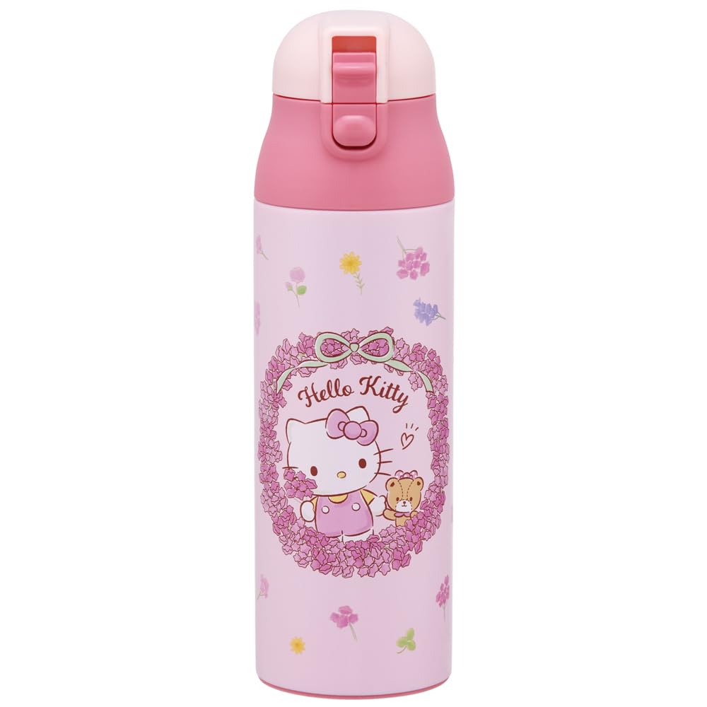 Skater Mug Bottle 500ml Insulated Stainless Steel Water Bottle Hello Kitty Flower Wreath Sanrio SDPC5-A
