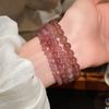 Fresh and Sweet Natural Strawberry Crystal Bracelet Women's Simple High-end Bracelet Fashionable Versatile Gift Hand Jewelry