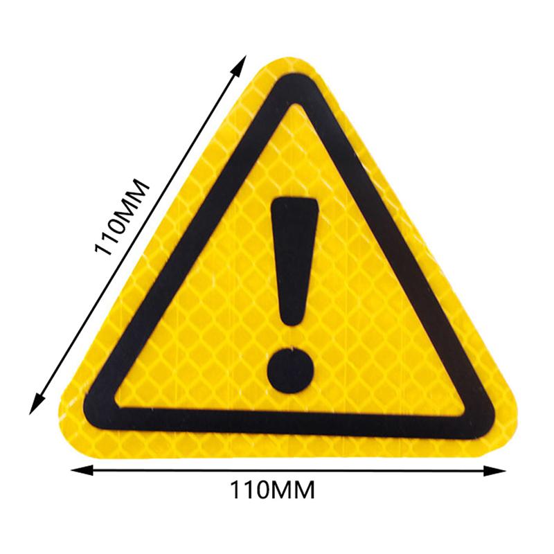 Triangle Exclamation Mark Reflective Warning Sign Car Sticker Night Driving Safety Reflective sticker for Car Anti-Collision