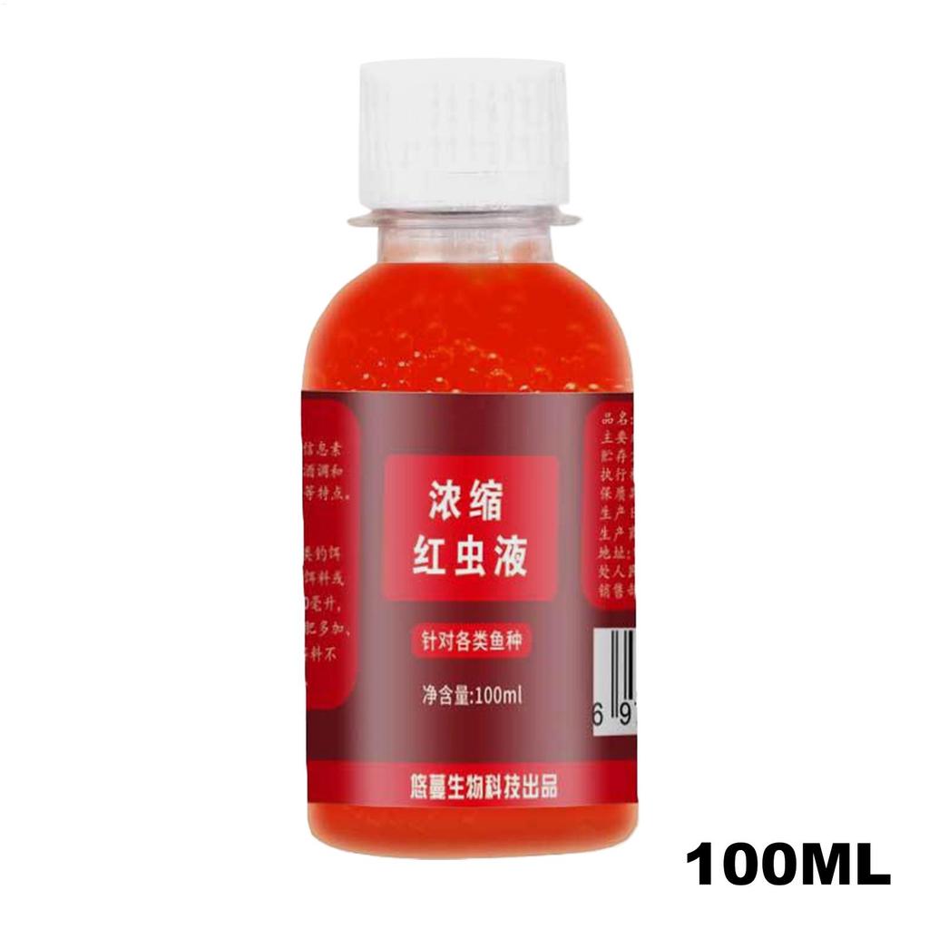 Fish Attractant Saltwater 100ml Red Worm Bait Liquid Concentrated Fishing Bait Additive for Lake River Pond Sea Trout Perch Cod