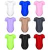 Men Solid Color Stretchy One Piece Short Sleeve Jumpsuit Round Neck Oil Glossy Bodysuit Undershirt