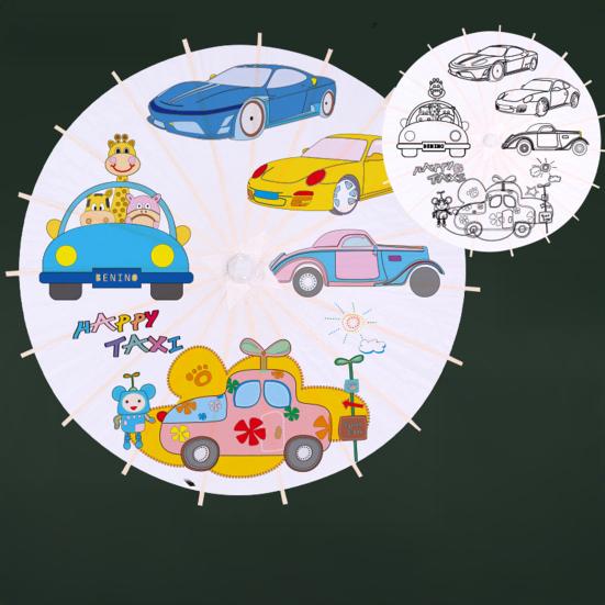 Сделай сам Раскраска Бумажный Зонт с Бамбуковой Ручкой Ручной Работы Китайский Зонт из Промасленной Бумаги Зонт из Белой Бумаги Японский Зонтик Украшение