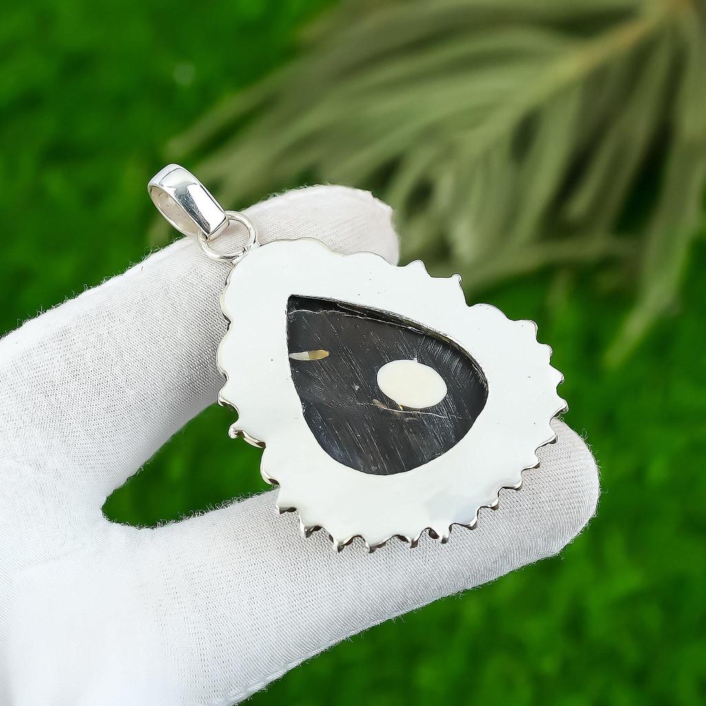 Peanut Wood Jasper Stone 925 Silver Mother Elegant Handcrafted Pendant Jewelry