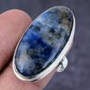 Содалит Драгоценный камень Ручная работа 925 Стерлинговое серебро Подарок Ювелирное изделие Кольцо Размер 10 s1m05
