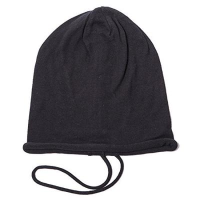 Базовый Энчи Однотонный Вязаный Размер Один Подходит и Черная Шапка, Оверсайз, Тонкий, Большинство, Женский Мужской,