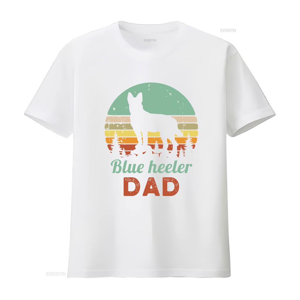 Blue Heeler Dad T Shirt Dog Lover Retro Vintage vintage Washed homme Breathable Unisex Soft streetwear Versatile Comfortable
