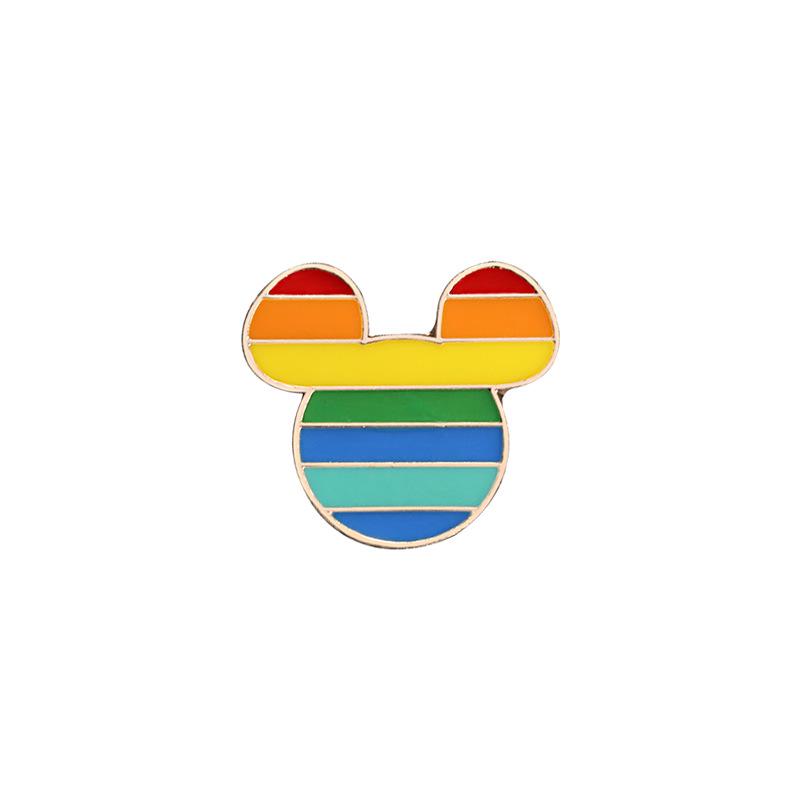 Металлическая брошь-бутоньерка «Шестицветная радуга» для пальто, шляп и рюкзаков