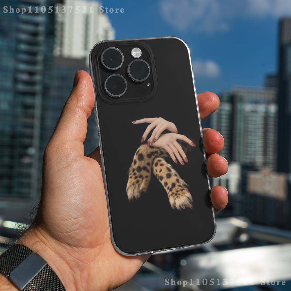 Cool Leopard Leopard Print Phone Case For iPhone 17,16,15,14,13,12,11 Pro,Max,Plus,XR,Mini,E Clear Full-coverage Soft Cover