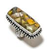 Natural Bumble Bee Jasper Gemstone 925 Sterling Silver Gift Ring Size 9 s4T45