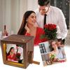 Hand Motion DIY Wooden Rotating Picture Album Luminous Wooden Animated Photo Album Valentine's Day