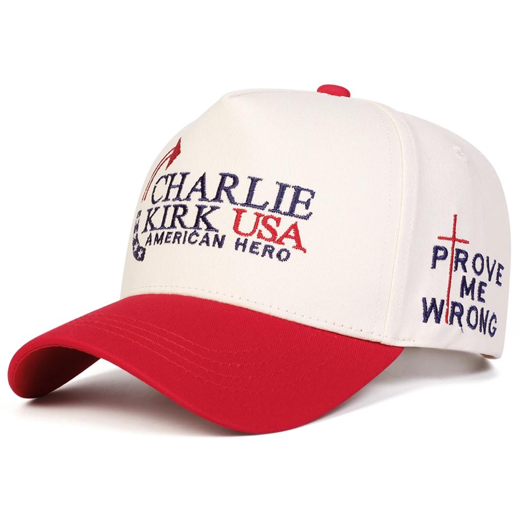 Унисекс КЕПКИ БЕЙСБОЛКИ CHARLIE KIRK USA с вышивкой букв Весна Осень Для улицы Регулируемые Повседневные Кепки Кепка от солнца Спортивная Кепка
