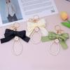 Bowknot Keychains Women's Pearl Chain Big Bow Tie Tote Hanging Ornament Bag Decorations DIY Headphone Case Accessories Kit Chain