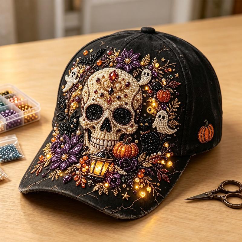 D print Halloween baseball cap women's spring and summer sunshade sun protection cap American style versatile fashion hat sun protection