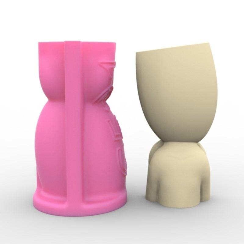 Succulent Planter Silicone Molds Heart Girl Flower Pots Epoxy Resin Mould for Candle Holder Pen Holder Vase Molds