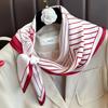 68cm Lily Flower Pattern Square Scarf for Women Imitation Silk Simple Floral Fashion Decorative Square Scarves Scarf Shawl