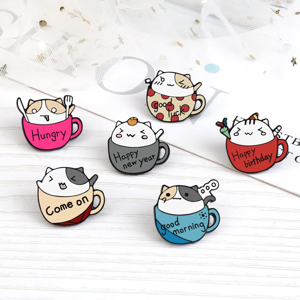 5-7pcs Punk Witch Skull Brooches Cartoon Anime Dinosaur Skeleton Heart Enamel Pin Animal Cats Bag Lapel Badges Jewelry