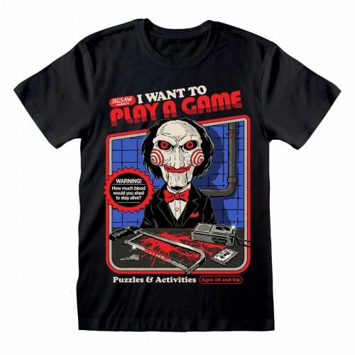 Steven Rhodes Unisex Adult I Want To Play A Game Saw T-Shirt