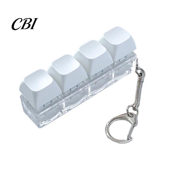 Anxiety Relief Finger Toy 3/4-Keys Keyboard Fidget Toy, Stress Push Button Sensory Gadget Clicker Keychain, Pocket Size Mechanical Portable