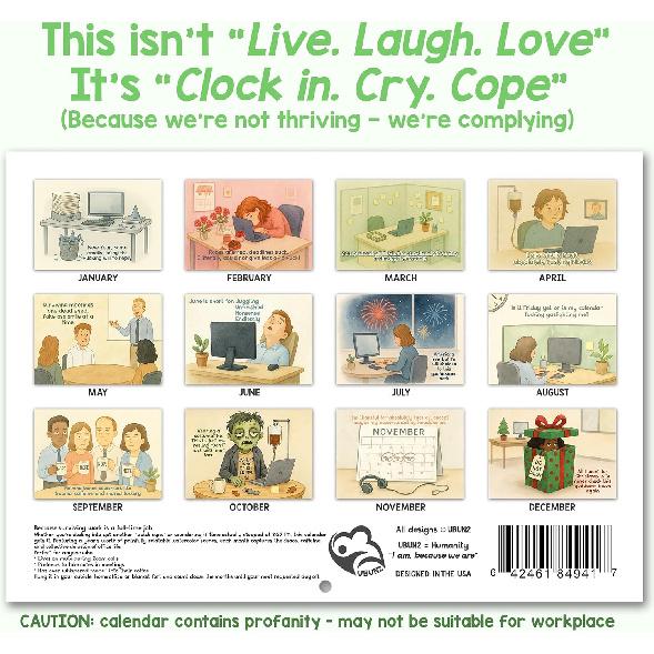 Meetings That Could’ve Been Emails: 2026 Wall Calendar | Sarcastic Funny Office Work Humor Swear Calendar 12"x8"