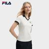 Fila Оригинальная модная классическая минималистичная футболка-поло с коротким рукавом женские топы Облачно-белый F11W639102FWT