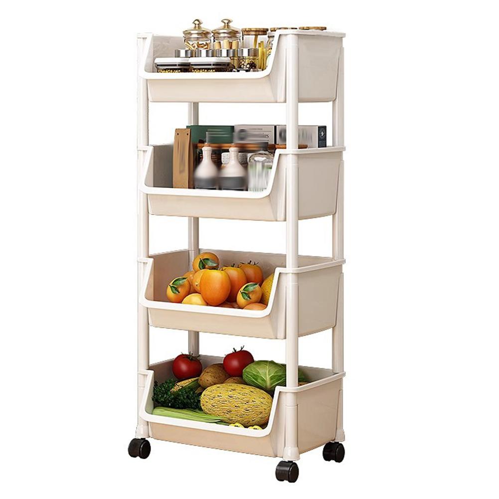 Перекатная тележка для хранения на колесах, многоярусная тележка для закусок для кухни, ванной комнаты, гостиной, офиса