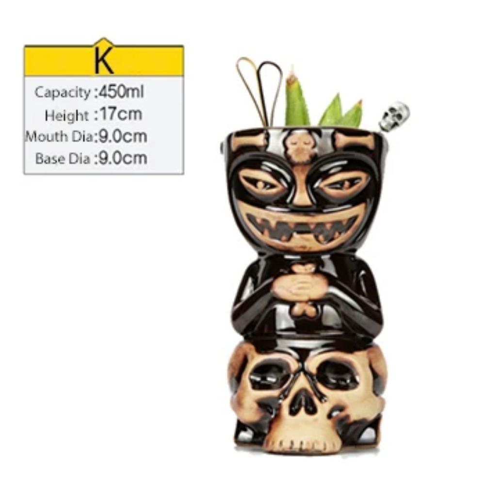 Кружки Тики, керамические кружки для вечеринок в гавайском стиле Луау, посуда для напитков, милые экзотические бокалы для коктейлей, бар Тики