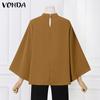 VONDA Весенняя женская блузка с рукавами 3/4, однотонные топы