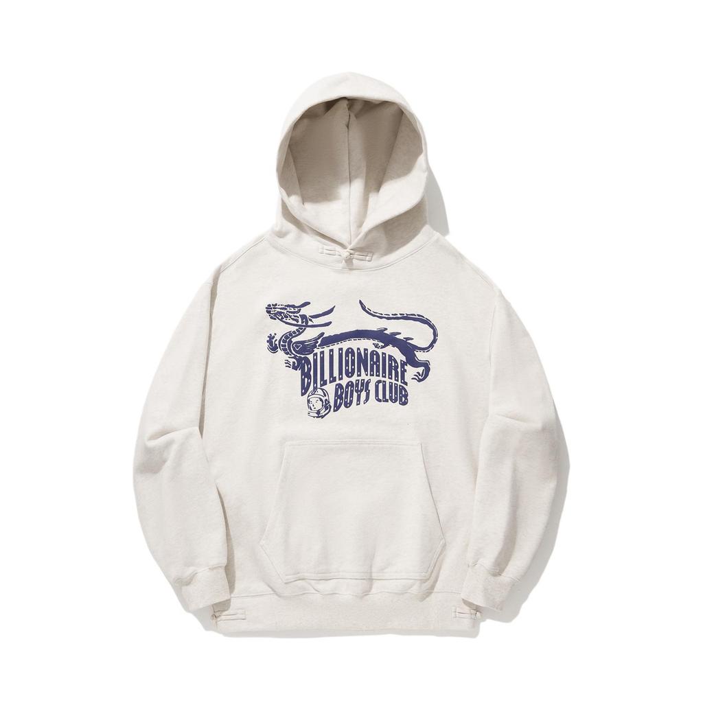 Li Ning X Billionaire Boys Club Коллаборация Серия Ежедневное Процветание Узор Года Дракона Логотип с Буквами Принтованная Толстовка Унисекс Худи Серый AWDU669-1