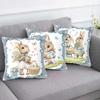 Easter Bunny Spring Pillow Cover Pillowcase Decoration Soft Wear Resistant Non-Fading Square Cushion Cover Bedroom Pillowslip