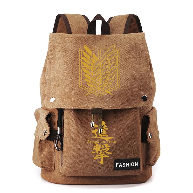 Атака титанов Крылья свободы аниме холст рюкзак для студентов