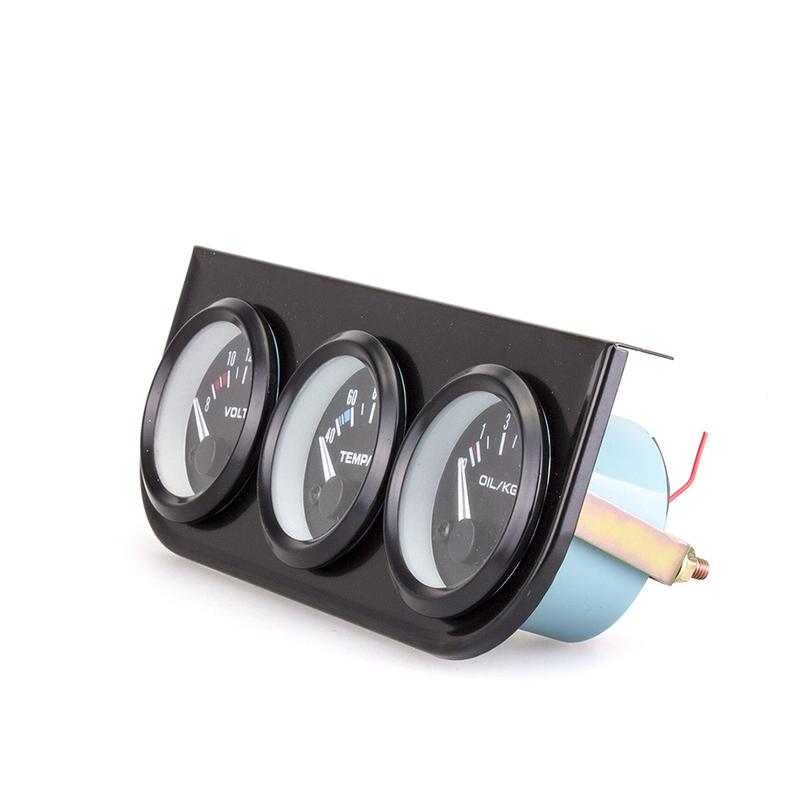 52MM 3 In 1 Volt meter water temp gauge Oil Pressure Gauge Kit Car Fuel Volt Meter Water Temperature Gauge Triple tachometer