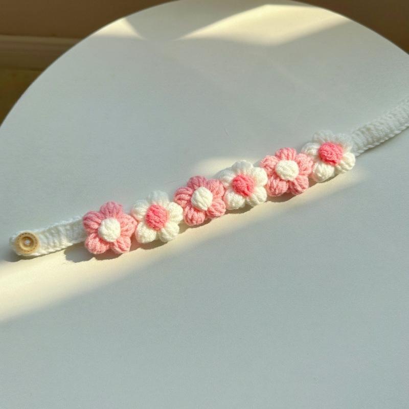 Pet Handmade Three-dimensional Yarn Flower Collar Cute Scarf Decorative Accessories Dog Cat