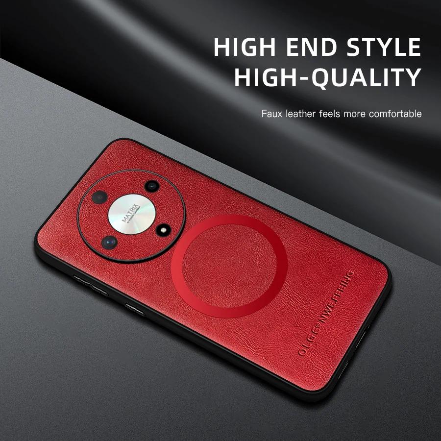 Для Honor X9B X8B Чехол из ПУ кожи с магнитным кольцом, мягким краем, защитой от падений и отпечатков пальцев