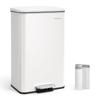 SONGMICS Trash Pedal with Large Stainless Steel Dust for Kitchen and Living Invisible Pet Mischief White LTB540W4002 Can, 40L, Type, Lid, Capacity,