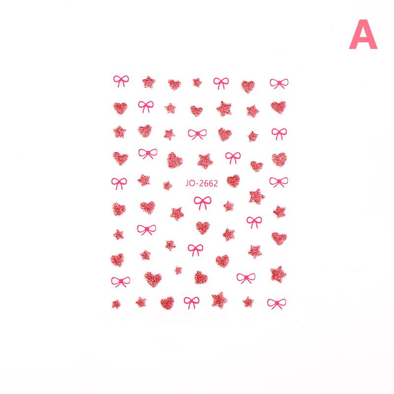 Розовая бабочка Бабочка Бант Наклейки для ногтей Блестящие лазерные 3D бабочки Наклейки для ногтей Клейкая бабочка