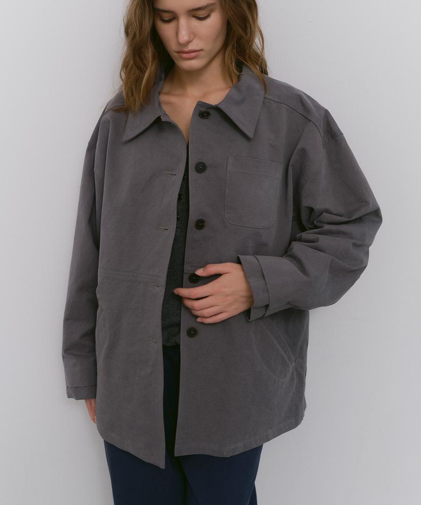 CACELE Relaxed Pocket Cotton Jacket, Dusty Gray