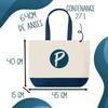 Sac shopping - PLANETEE - Salim Panda Grain - Bleu - Coton - Grand 40 x 45 cm