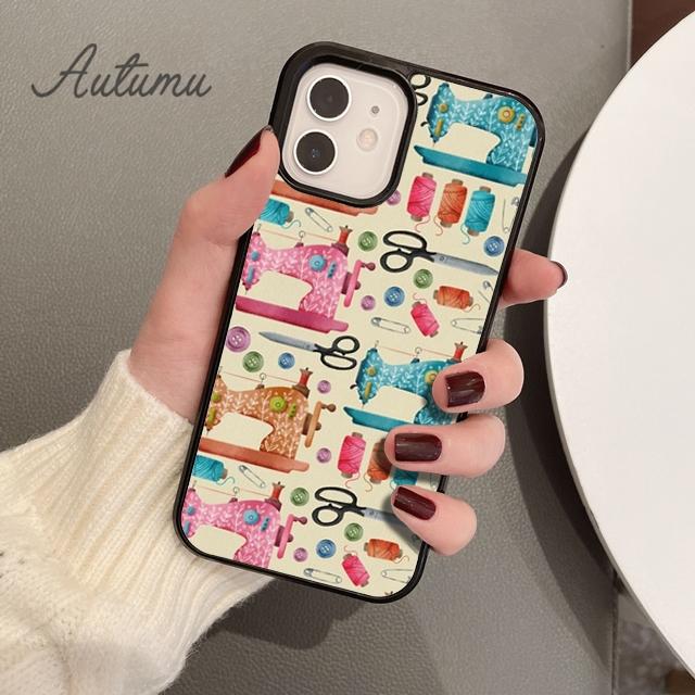 Чехол для телефона с элементами швейной машины для iPhone 11 12 13 14 Pro Max mini XR XS SE 2020 7 8 Plus Samsung S21 S22