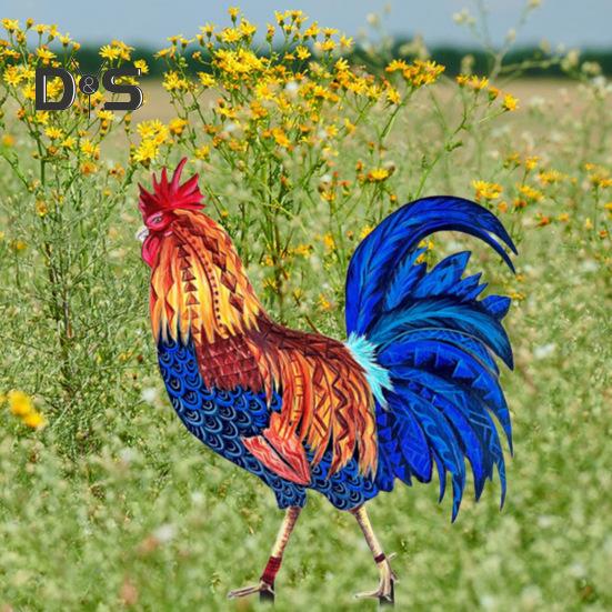 Металлический колышек для сада в виде петуха, устойчивый к погодным условиям, прочный, для наружного использования, патио, двора, газона, реалистичный, железный колышек для петуха, украшение