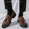 2025 Shoes Men Soft Moccasins Men Loafers High Quality Leather Tassel Shoes Mens Flats Driving Shoe Plus Size 46